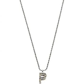 Gargantilla Pertegaz colección INICIALES mujer 41 cm. metal rodiado inicial P 1.5 cm.