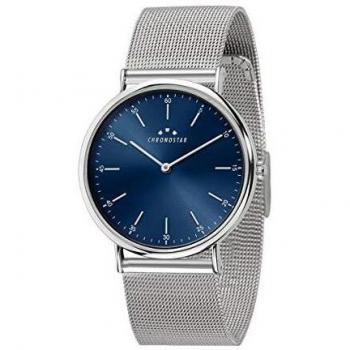 Reloj Hombre Chronostar R3753252027 Plateado Ø 40 mm, cronógrafo, resistencia al agua 50 m, correa de acero inoxidable, esfera plateada con detalles en negro y manecillas luminosas