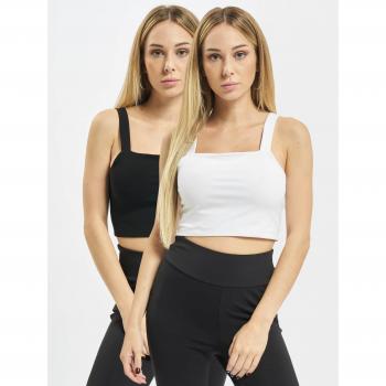 Top Urban Classics - Pack Doble de Cropped Top para Mujer - Tallas XS a XL - Negro y Blanco