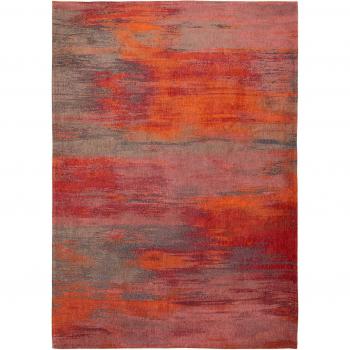 Alfombra Louis de Poortere Atlantic Monetti Hibiscus Red 9116 - Rojo 170 x 240 cm, diseño contemporáneo, hecha en Bélgica, acabado a mano, antideslizante natural, algodón