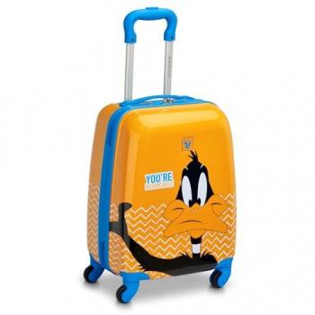 Roncato Kids 4-Wheel Trolley Luggage - Daffy Duck Orange, Unisex, One Size