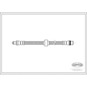 Latiguillo de freno CORTECO 19020611 - manguera de freno, alta resistencia, compatible con diversos modelos de vehículos, fabricado con materiales de calidad para garantizar durabilidad y seguridad en el sistema de frenado