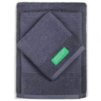 Set de 3 toallas de baño gris oscuro - Casa Benetton