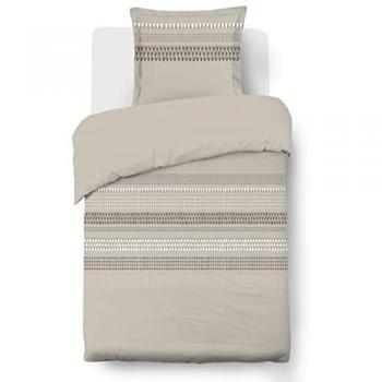 Juego de funda nórdica Vision Anthony Beige 140 x 200 cm con funda de almohada 65 x 65 cm - 100% algodón