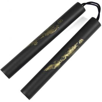Glield 27cm Nunchaku Espuma Estampado Dragón con Cuerda Seguro de Buena SJG01