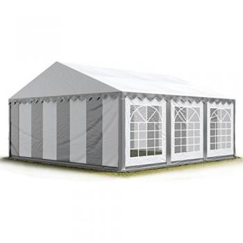 Carpa para fiestas TOOLPORT 4x6 m, lona PVC 700 N, impermeable, gris-blanco