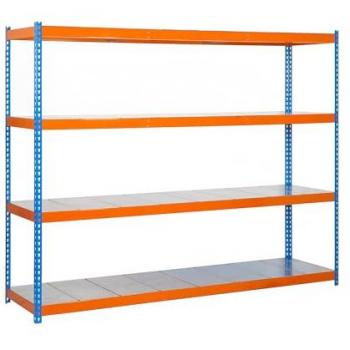 Estantería Simonforte 2409-4 Metal Azul/Naranja/Galva 240x90x200 cm