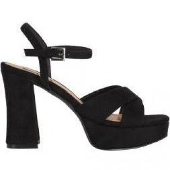 Chika10 Sandalias Jolie 07 para Mujer de Plataforma con Cierre de Hebilla en Color Negro - Altura del Tacón 11cm