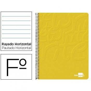 Cuaderno espiral liderpapel folio write tapa blanda 80h 60gr horizontal con margen color amarillo