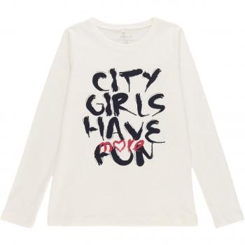 Camiseta escote redondo con canalé elástico,BLANCO,7/8a