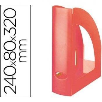 Revistero translucido plastico q-connect color naranja