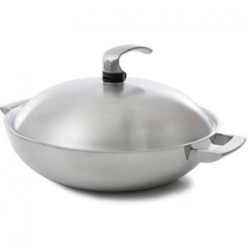 BK Cookware BV b4495.946 Chinos Mango Wok Triply con Tapa, Aluminio, Plata, 47,7 x 37,2 x 9 cm