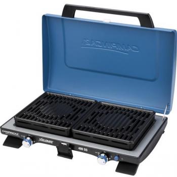 Campingaz Series 400 SG Double Burner & Grill, cocina de gas portátil con dos quemadores y parrilla