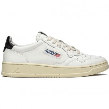 Autry Women's Medalist Low White & Black Leather Trainers, Size: 6 US / 36 EU