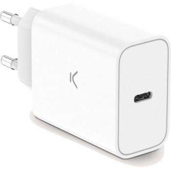 Ksix Cargador De Red PD Carga Ultra Rápida 30W USB-C 1m Blanco