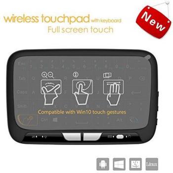 2.4Ghz portátil Mini Combo ratón inalámbrico Teclado de Todo el Panel táctil Recargable para Android/Google / Smart TV, Linux, Android TV Box, Windows PC, HTPC, IPTV, Frambuesa Pi, Xbox 360, PS4