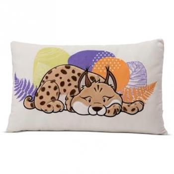 Cojín de peluche Lince Lyka 43x25 cm - Cojín rectangular de peluche para niñas, niños y bebés - NICI 49811