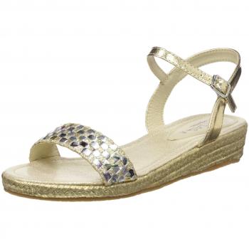 Conguitos Cuña Yute, Sandalias con Plataforma para Niñas, Dorado