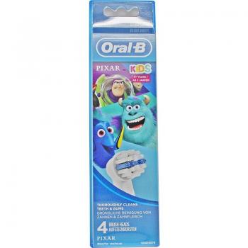Oral-B Recambios de Cepillo Dental Eléctrico para Niños, Diseño Pixar, Pack de 4 Unidades