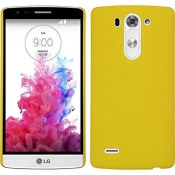 Funda Rígida para LG G3 S - goma amarillo - Cover PhoneNatic Cubierta + protector de pantalla