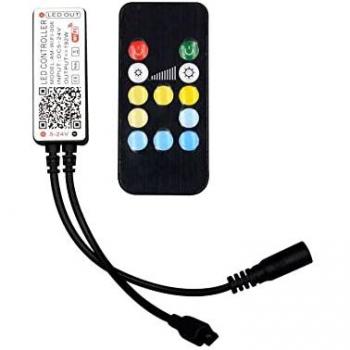 Controlador Wifi RGB 3 en 1 con Mando a Distancia de 24 Botones para Tiras LED 12V/24V Compatible con Google Home y Alexa - V-Tac VT-2427