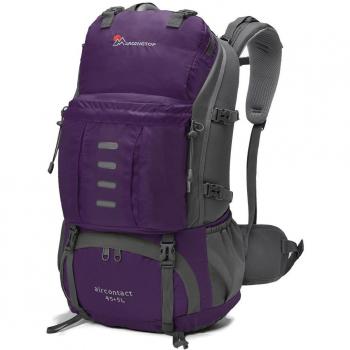 Mochila de Trekking Expandible 45+5L Impermeable con Cubierta de Lluvia