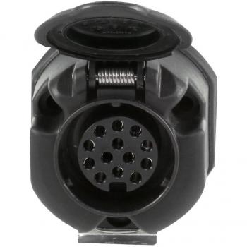 Toma de remolque HELLA 8JB 005 949-011 - Conector de 13 pines con desconexión de luz antiniebla trasera - Negro