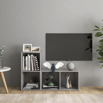 Mueble de salón 2 piezas madera ingeniería gris hormigón 72x35x36,5 cm, Mueble TV, Mesa de TV