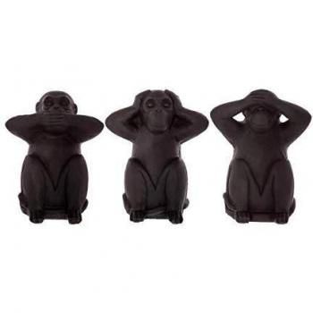 Atmosphera Conjunto de 3 Monos de Sabiduría en Resina H23 - Accesorios Decorativos