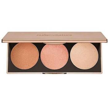 Paleta de Iluminadores Nude by Nature - 3 tonos, iluminante en polvo, unisex