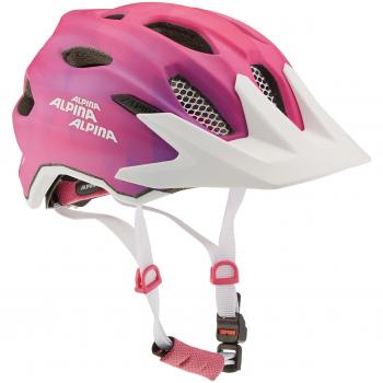 ALPINA Carapax Jr, Casco de Bicicleta para niños Flash, Color Rosa y Blanco, Talla 51 a 56