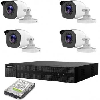 Kit de videovigilancia AHD 4 cámaras Hikvision 5 MP HD con disco duro de 1TB
