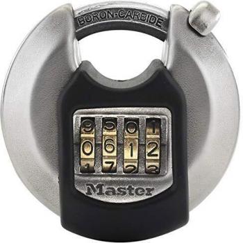 MASTER LOCK Candado Redondo Alta Seguridad [Combinacion] [Acero Inoxidable] [Exterior] M40EURDNUM - Ideal para Portales, Garages, Sótanos