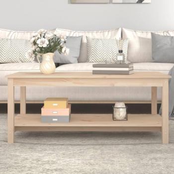 Mesa de centro de madera maciza de pino 110x55x45 cm Marrón