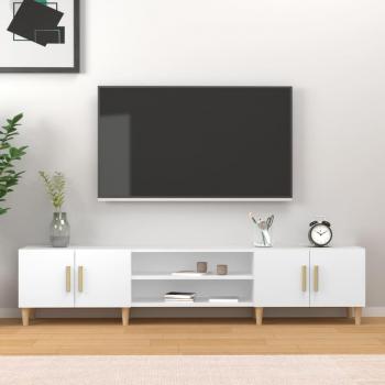 Soporte para TV de madera multicapa blanco 180x31,5x40 cm