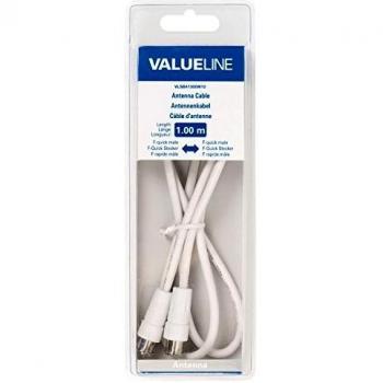 Quick F-Male to F-Male Antenna Cable 1.00m White