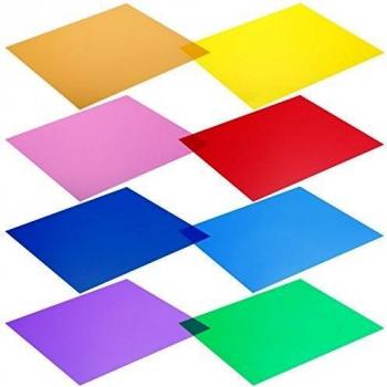 Neewer 12x12-Inch Transparent Color Gel Filter Sheet Set 8-Pack with Multiple Colors