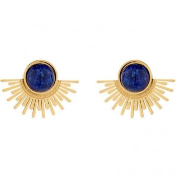 Pendientes Luxenter Africa de Lapislazuli Natural con baño de oro amarillo