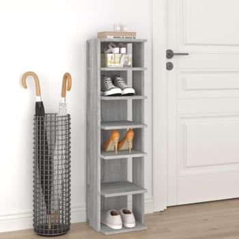 Zapatero de madera contrachapada gris Sonoma 27,5x27x102 cm