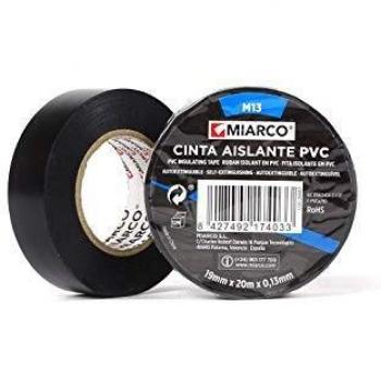 MIARCO 26663 - Cinta aislante de PVC Miarco M13 Negro 19mm x 20m x 0,13mm