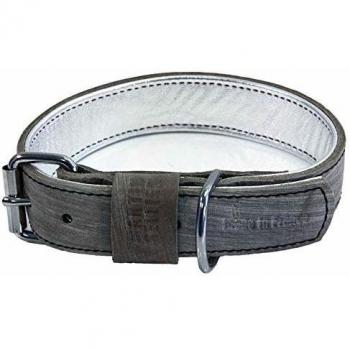 Collar de perro de cuero plena flor Martin Sellier Dakota gris 35-60 cm