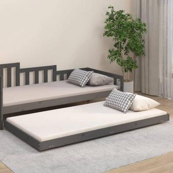 Estructura de cama madera maciza de pino gris 80x200 cm vidaXL