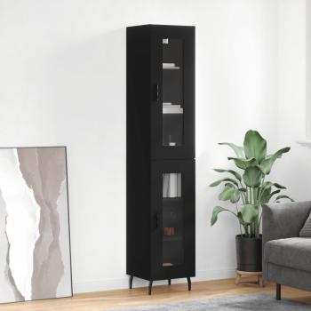 Aparador negro de madera multicapa 34,5x34x180 cm