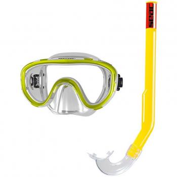 SEAC Marina Set máscara y Tubo, Unisex, Amarillo, No Talla