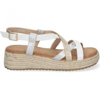 Sandalias de Mujer PUNTOSALAO SANDALIAS DE PLATAFORMA EN YUTE PLANAS TIRAS PARA MUJER COLOR BLANCO CF-2457