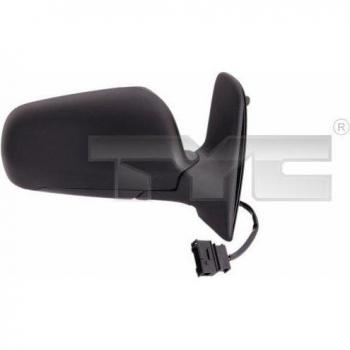 Espejo retrovisor TYC 337-0098 con diseño específico para vehículos, vidrio templado, ajuste manual, carcasa de plástico resistente y acabado en negro