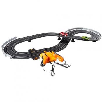 Speed & Go - Pista de carreras eléctrica, 2 coches escala 1:64, tamaño 93x43 cm, longitud 232 cm, incluye mandos progresivos, para niños a partir de 8 años