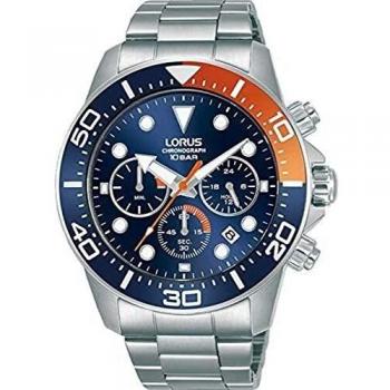 Reloj Hombre Lorus RT345JX9 Plateado, diseño elegante y moderno, caja de acero inoxidable, correa de acero inoxidable, resistencia al agua hasta 100 metros, esfera plateada con índices en relieve, movimiento de cuarzo