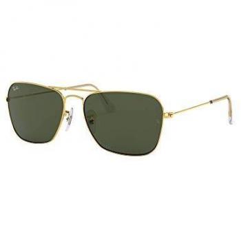 CARAVAN Ray-Ban Classic Series Regular 58mm Lens Frame Gold Lens Green Classic G-15