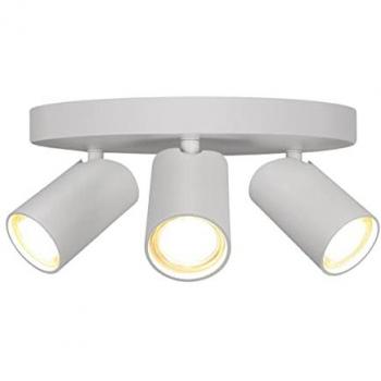 Plafón Blanco Redondo de 3 Luces GU10 Serie Sal Ø 25 cm